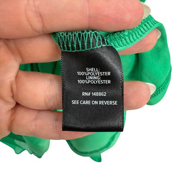 Torrid NWT Kelly Green Chiffon Accordion Pleated Long Sleeve A-line Mini Dress - Picture 15 of 16